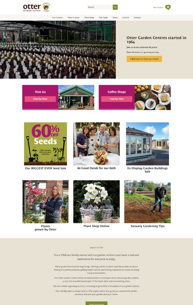 Otter Garden Centres website home page
