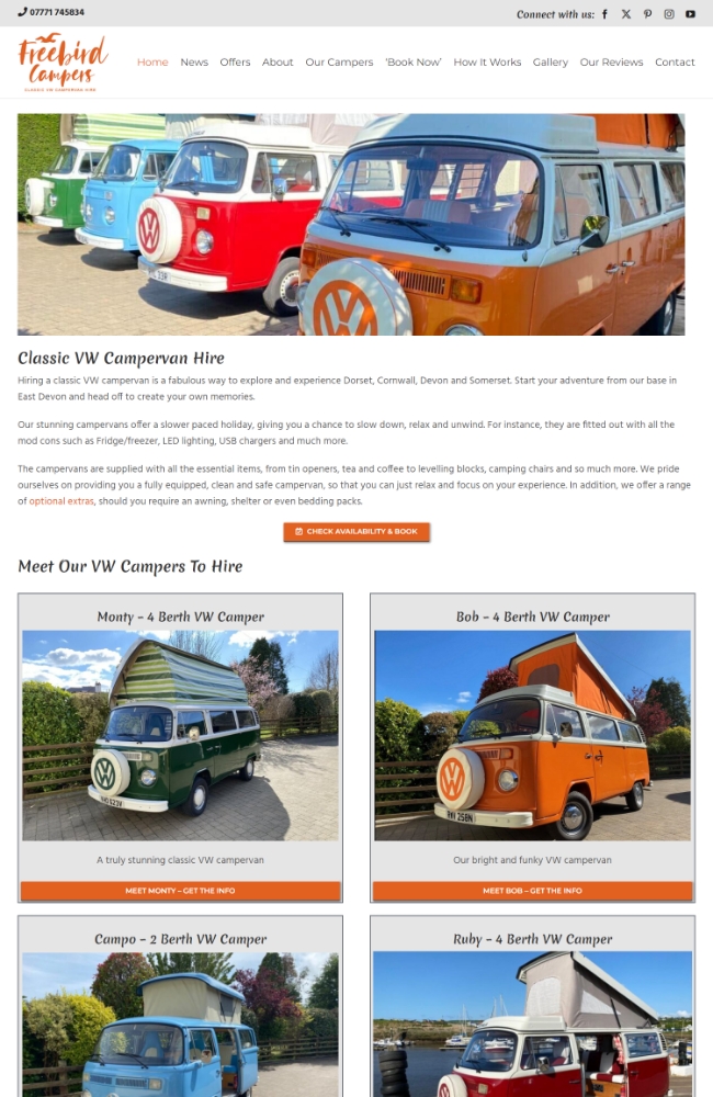 Freebird Campers Website