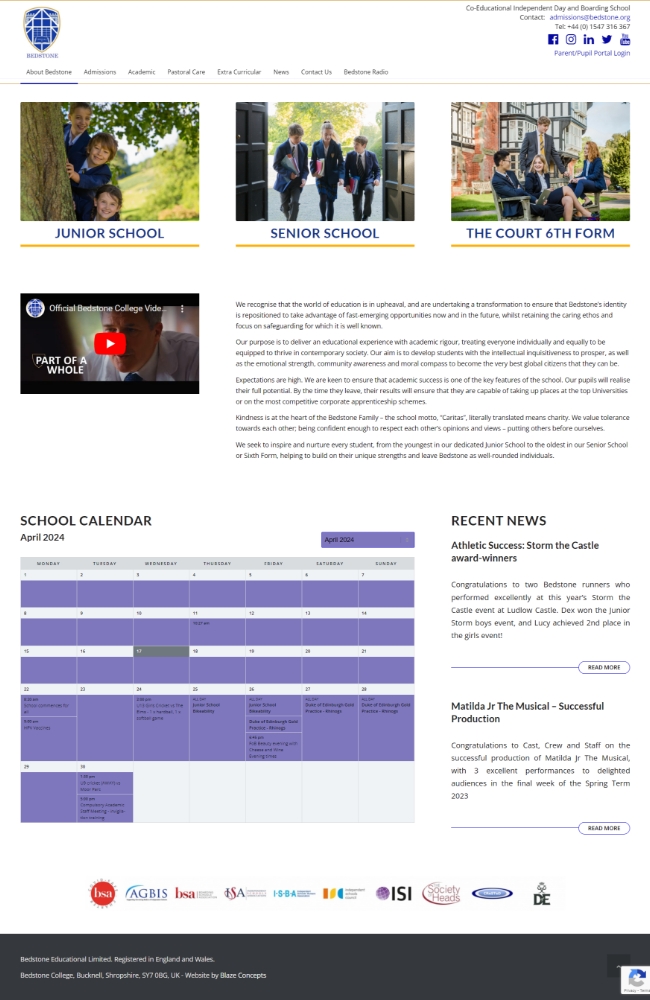 Bedstone College Website
