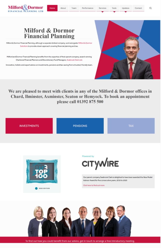 Milford and Dormor Website Development