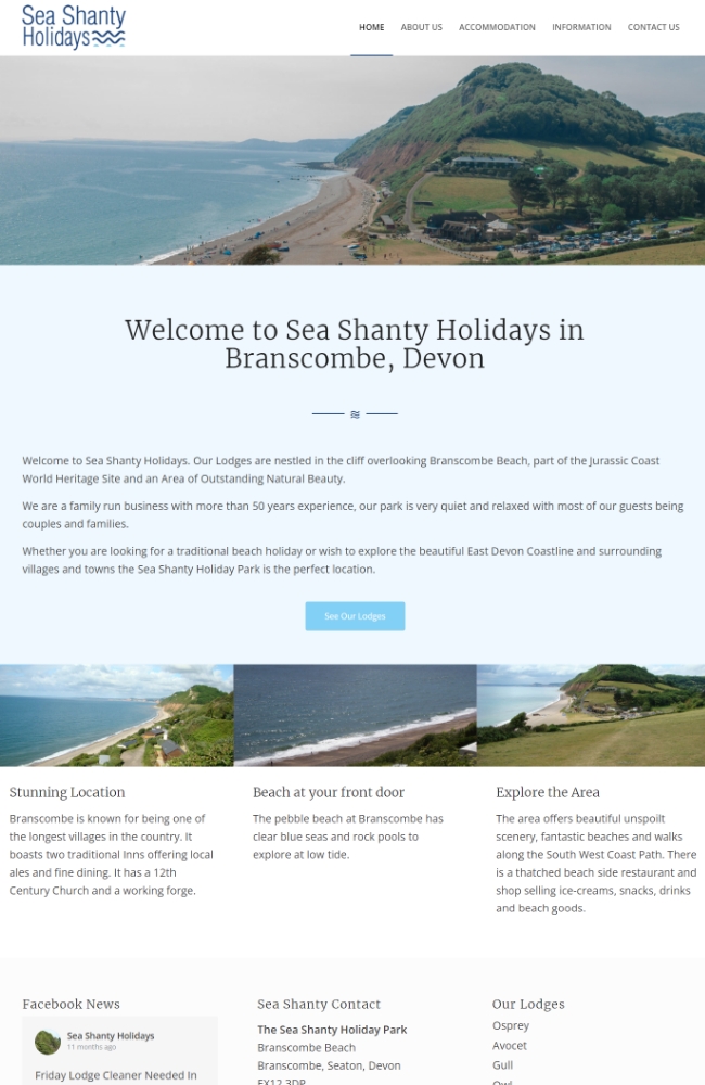 Sea Shanty Holidays Website