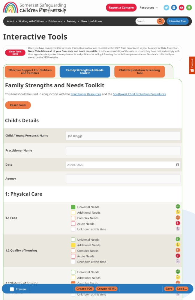 SSCP Interactive Tools - Web App