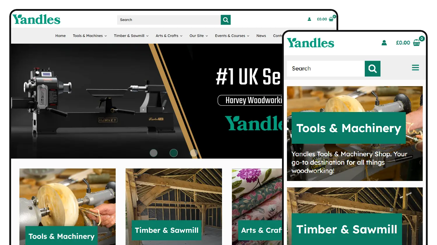Yandles - Ecommerce Website Somerset